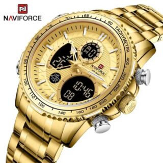 NAVIFORCE NF9182 Multi-Function Digital/Analog Watch For Men - Golden