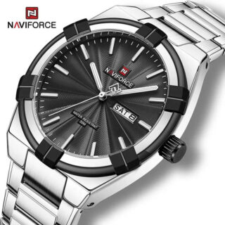 NaviForce NF9218 Fashion Elegant Day Date Display Watch For Men - Black/Silver