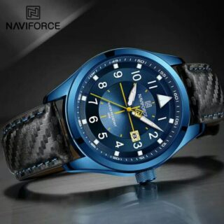 NaviForce NF8022 Men's Date Function Casual Leather Strap With Luminous Quartz Watch - Red/Black