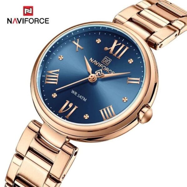 NaviForce NF5030 Casual Rose Gold Elegant Wrist watch For Women - RoseGold/Blue