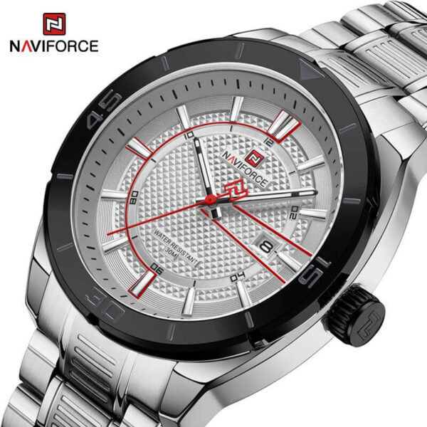 NaviForce NF9210 Fashion Business Edition Date Display Watch For Men - Silver