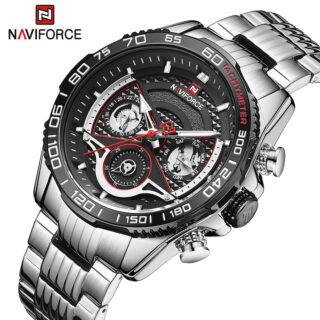 Naviforce NF9185 Stainless Steel Casual Multi-function Quartz Wrist Watch - Silver/Black