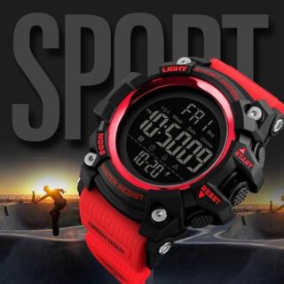 SKMEI 1384 Men's Outdoor Sports Electronic Backlight Waterproof Multi-time Alarm Watch - Red