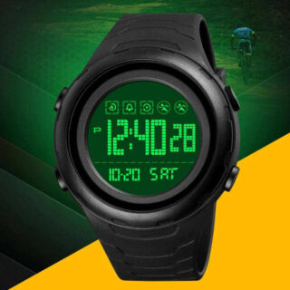 SKMEI 1674 Sports Count Down Timer Multifunction LED Light Dual Time Men's Watch - Black