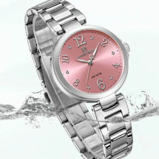 NaviForce NF5031 Luxury Bracelet Quartz Wrist watch For Women - Silver/Pink