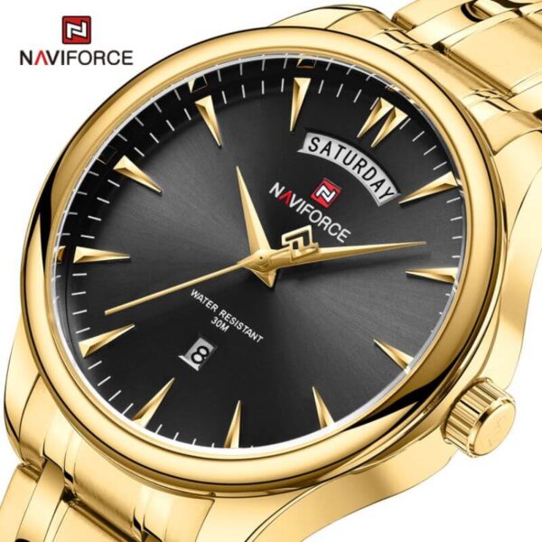 NaviForce NF9213 Casual Day Date Display Luminous Watch For Men - Black/Golden