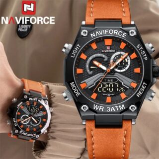 NAVIFORCE NF9220 Fashion Dual Display Chronograph Watch For Men - Orange