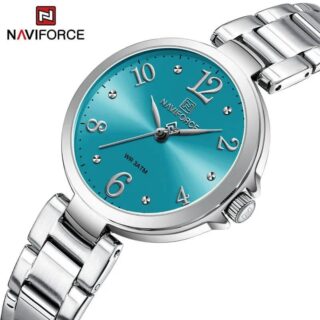 NaviForce NF5031 Luxury Bracelet Quartz Wrist watch For Women - Silver/LightBlue