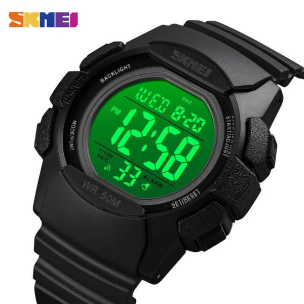 SKMEI 1771 LED Light Display Electronic Military Countdown Sport Watch For Men - Black