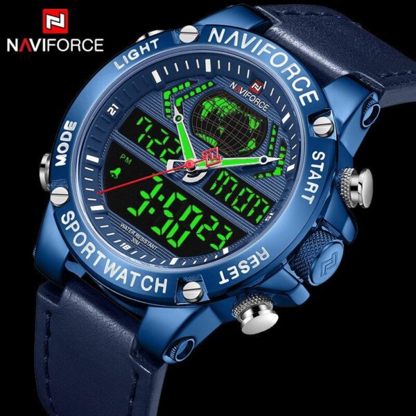 NAVIFORCE NF9164 Dual Time Quartz Sports Watch For Men - Blue