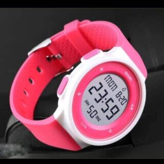 SKMEI 1445 Countdown Electronic Silicone LED Digital Sport Unisex Watch - Pink