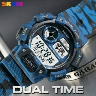 SKMEI 1723 Men's Multifunction Sports Digital Countdown Chronograph Waterproof Watch - Blue