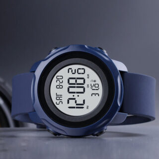 SKMEI 1682 Fashion Outdoor Multifunction Digital Body Ambient Temperature Fitness Watch For Men - Blue/White