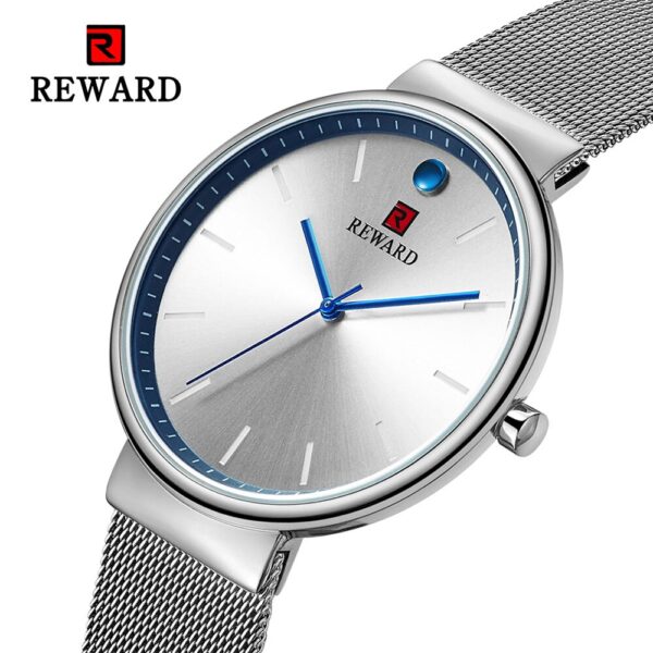 REWARD RD63062 Men's Luxury Simple Creativity Personality Ultra-thin Unique Crystal Dial Watch - Silver