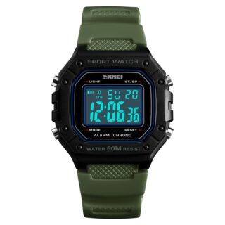 SKMEI 1496 MultiFunction 50M Waterproof Digital Sporty Watch with Silicone Strap For Men - green
