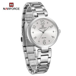 NaviForce NF5031 Luxury Bracelet Quartz Wrist watch For Women - Silver