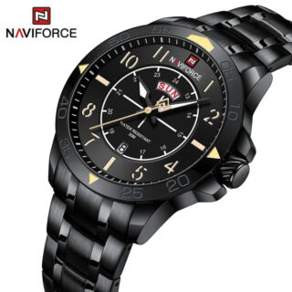 NaviForce NF9204 Stylish Day Date Display Military Watch For Men - Yellow/Black