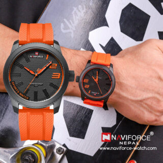 NaviForce NF9202T Men Watch Creative Design Fashion Silicone Strap Analog - Orange