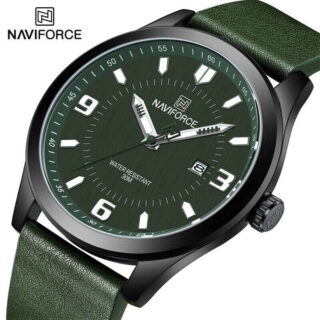 NaviForce NF8024 Slim Dial Date Display Wrist Watch For Men - Green