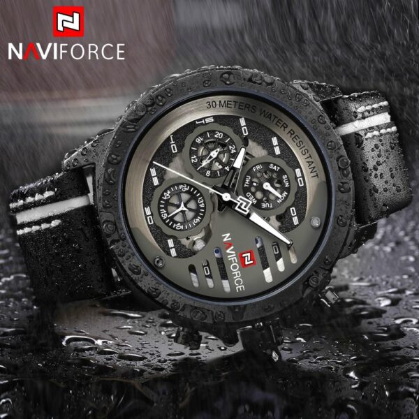 NAVIFORCE Nf9110 Luxury Chronograph Analog Watch For Men - White/Black