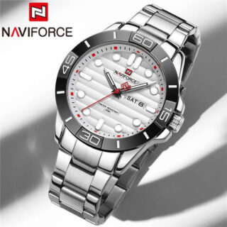 NAVIFORCE NF9198 Casual Quartz Luminous Date Week Stainless Steel Watch For Men - Silver