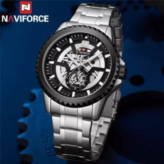 NAVIFORCE NF9186 Multifunction Stainless Steel Analog Wrist Watch For Men