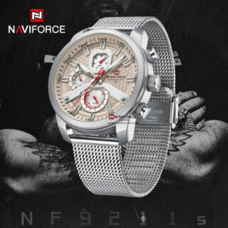 NaviForce NF9211 Chronograph Day Date Display Luminous Watch For Men - Silver